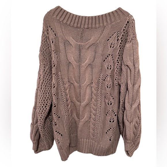 Mauve Sweater with Balloon Sleeves Size L - Picture 3 of 4